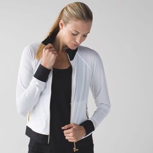 Lululemon Sweaty Or Not Jacket white black gold 4
